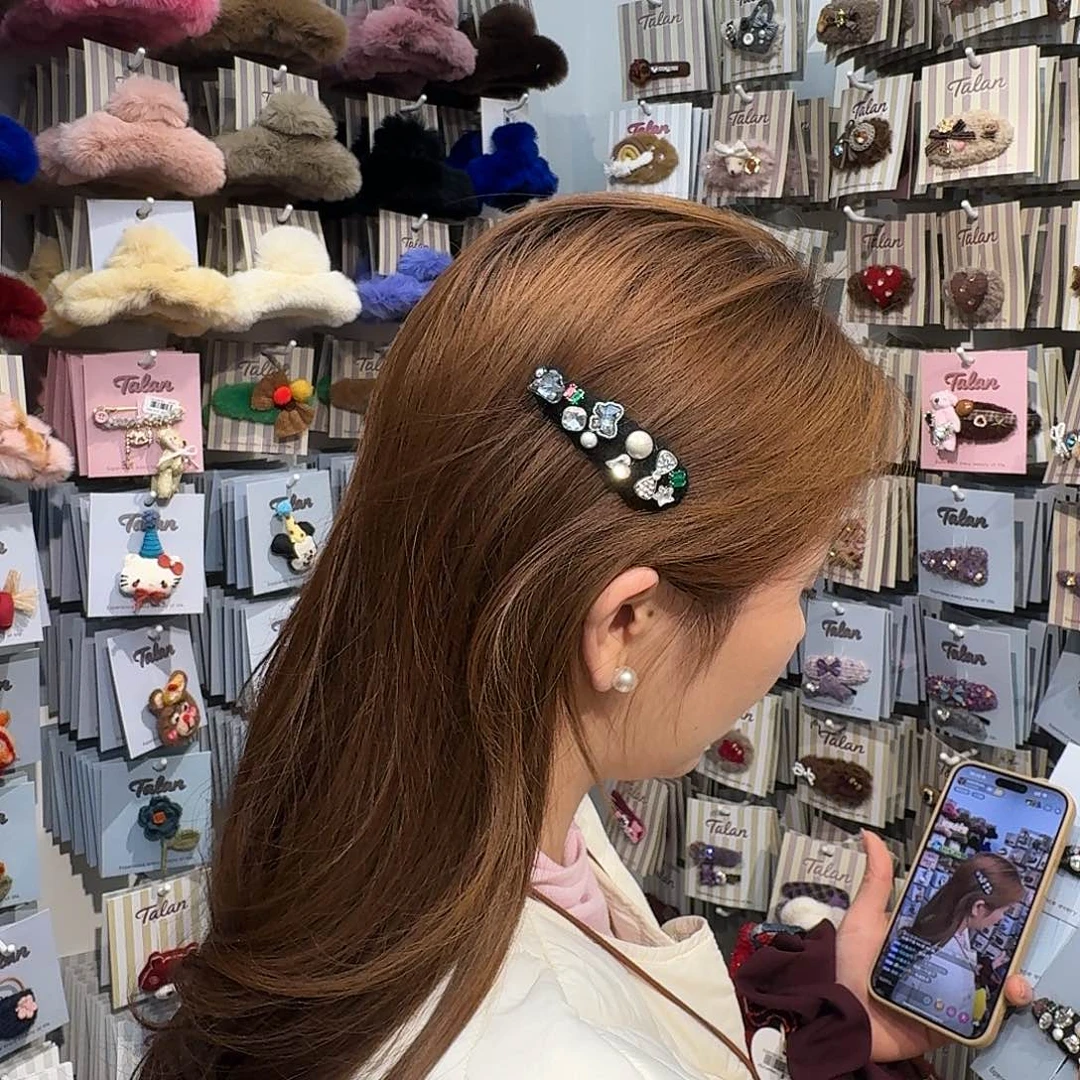 布艺铁合金新款黑色拜拜夹