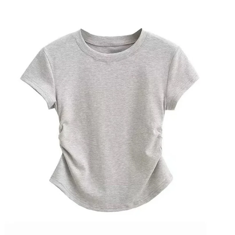 开播福利！现货短款夏季T恤t恤春夏纯色休闲圆领灰色！百搭福利！