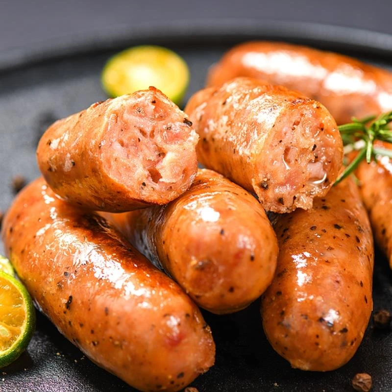 汇小咖火山石烤肠原味黑椒肠脆皮烤肠火腿肠火山石冷冻半成品