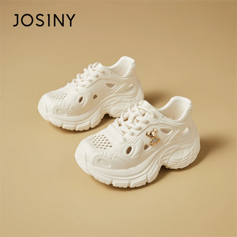 卓诗尼6CM洞洞老爹鞋女款2025新款外穿夏季运动鞋凉鞋厚底休闲鞋