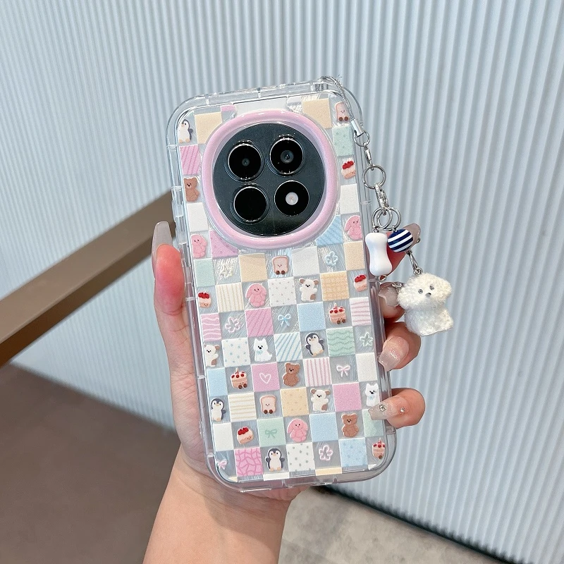 适用于oppoa5手机壳新款a5pro羽纱方块可爱卡通5G全包防摔女款