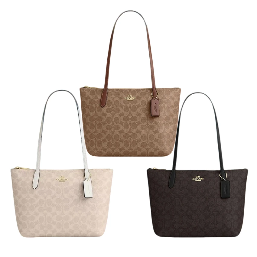 Coach/蔲驰 Fiona zip24拉链托特包女包单肩包包