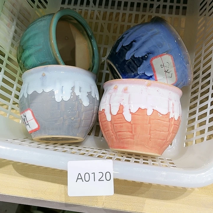 瓷片花盆多肉植物艺术品