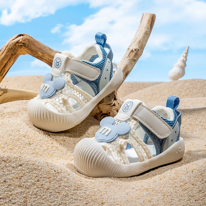 基诺辅夏季单网镂空机能鞋1-2岁轻便一阶段男女婴幼儿学步沙滩鞋