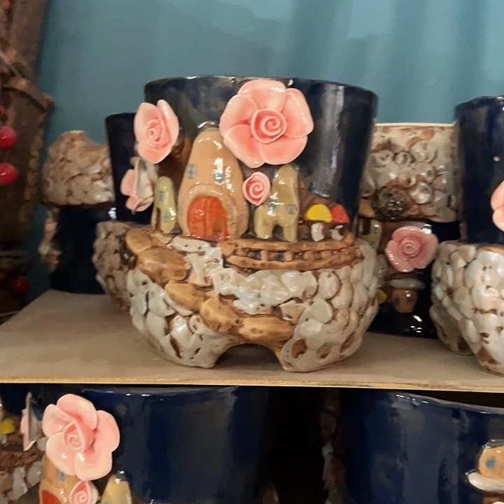 紫砂花盆粗陶材质多肉花盆