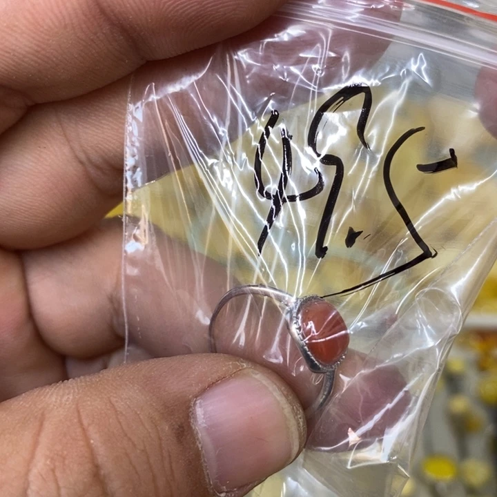 蜜蜡银S925镶嵌裸石戒指