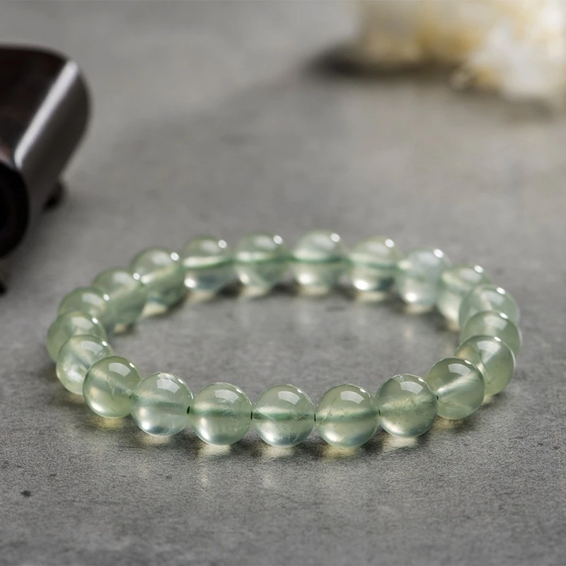 福源珠宝手饰天然绿葡萄石手链冰种葡萄石原石水晶圆珠手串少女款
