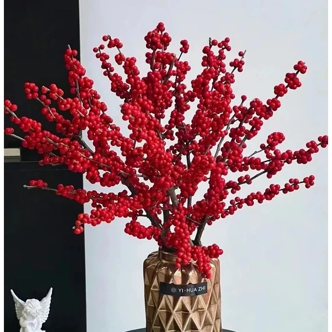 【sss级北美】真果鲜花北美冬青鲜切花室内水培耐寒年宵花真花真果