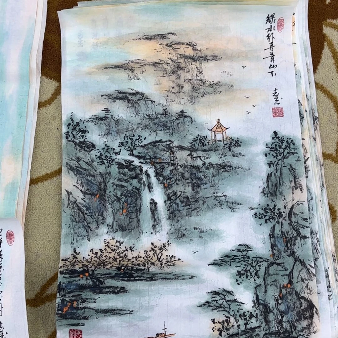 国画杨志杰四尺三开艺