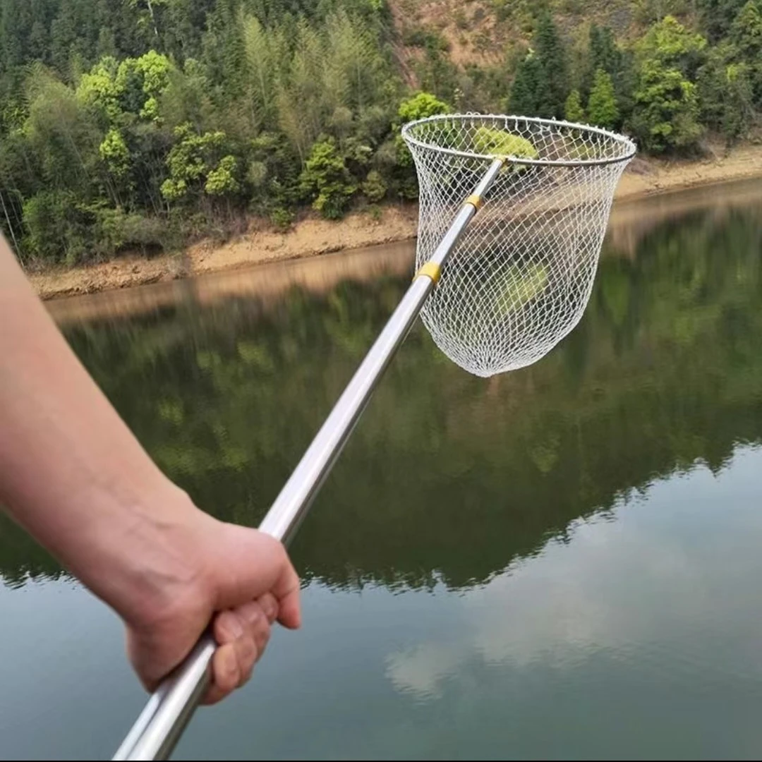 不锈钢可伸缩折叠抄网户外钓鱼捞鱼强力高承重渔具
