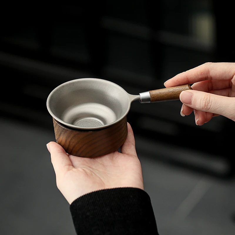 物姿纯钛茶漏茶滤千孔一体滤茶器超细茶叶滤网茶隔公道杯过滤网