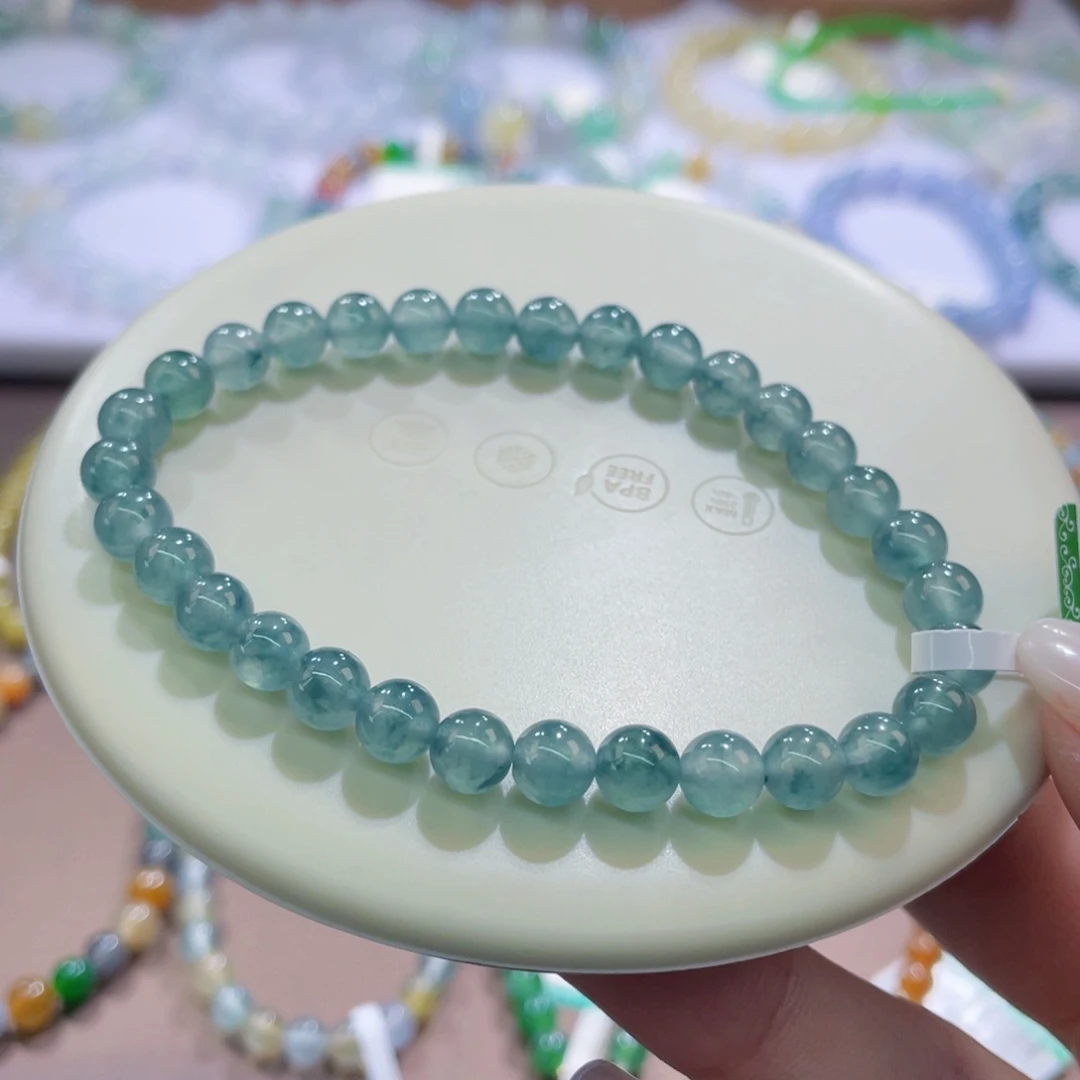 未镶嵌手链翡翠老蓝水卡6