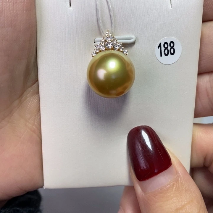 海水珍珠吊坠(不含链)18K金镶嵌