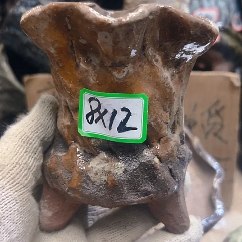 红陶粗陶花盆手工