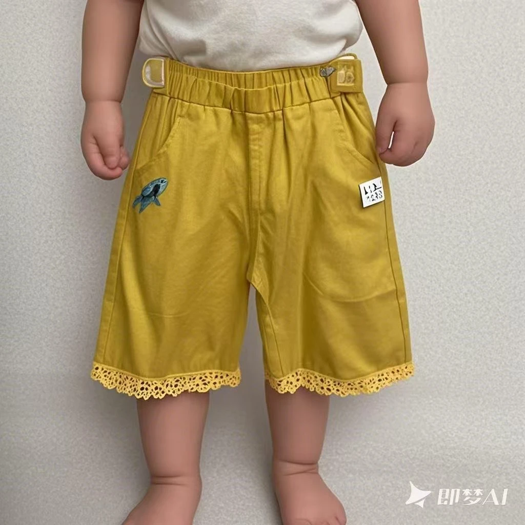 爱麻麻9122956夏季韩版休闲女宝七分中裤梭织全棉阔腿百搭时尚