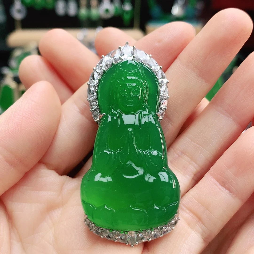 玛瑙/玉髓吊坠银S925镶嵌