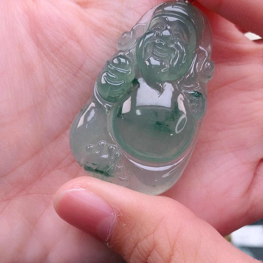 颈饰18K金镶嵌翡翠43.4-27-5.4