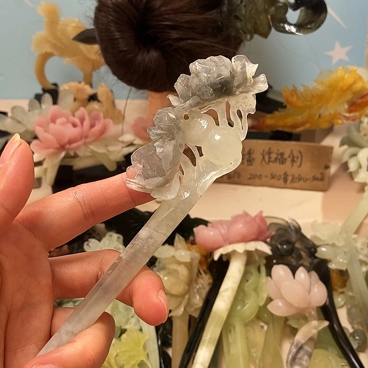 岫玉未镶嵌发簪发簪