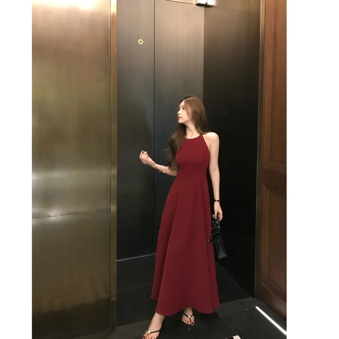 SZA【贝微微】夏季新款高级感小香风露肩无袖气质连衣裙A-2067