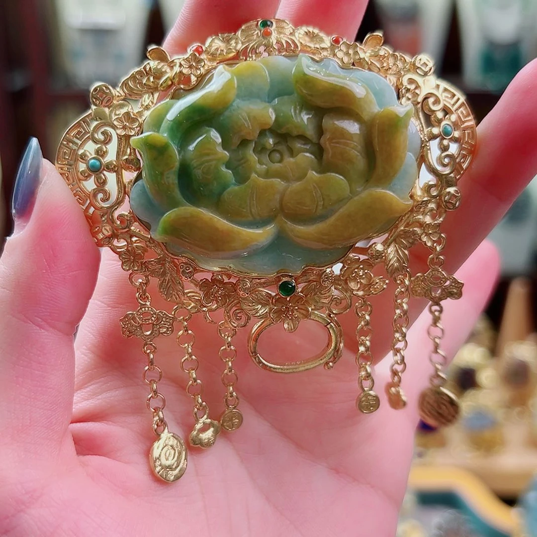 翡翠银S925镶嵌吊坠(不含链)吊坠