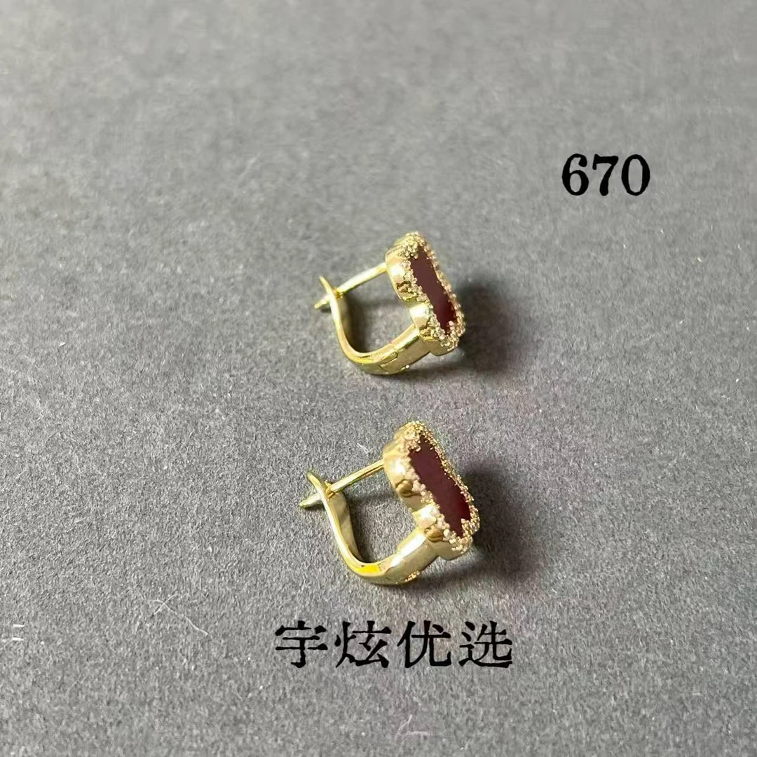 黄铜珐琅耳饰 时尚百搭耳钉气质670