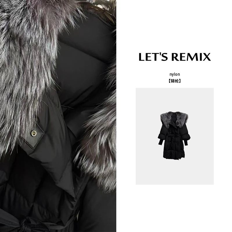 【LET'S REMIX】 「嵿级富婆」高级奢华气质保暖显瘦鹅绒中长款羽绒服