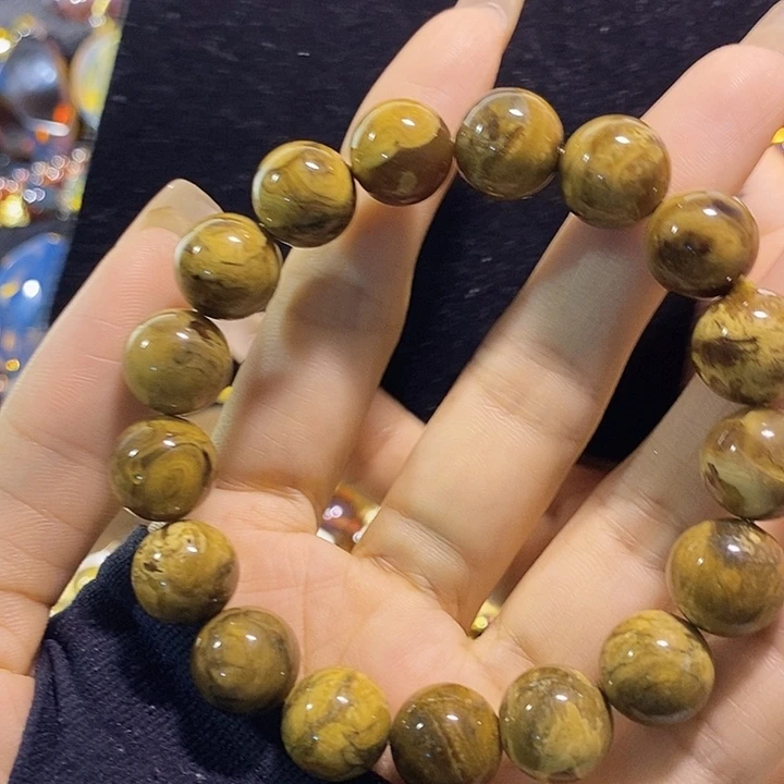 琥珀未镶嵌珠宝奇石根珀手串12