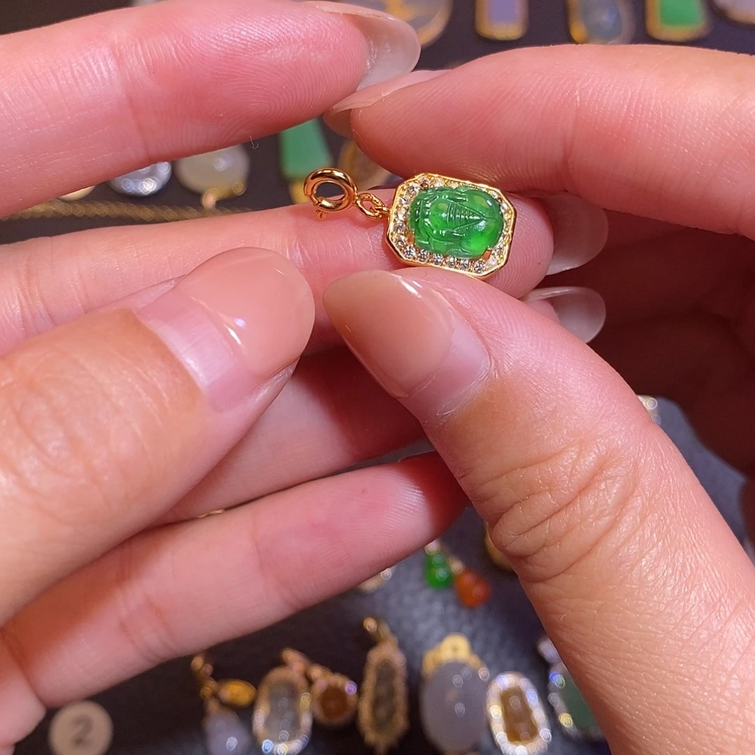 翡翠银S925镶嵌项链