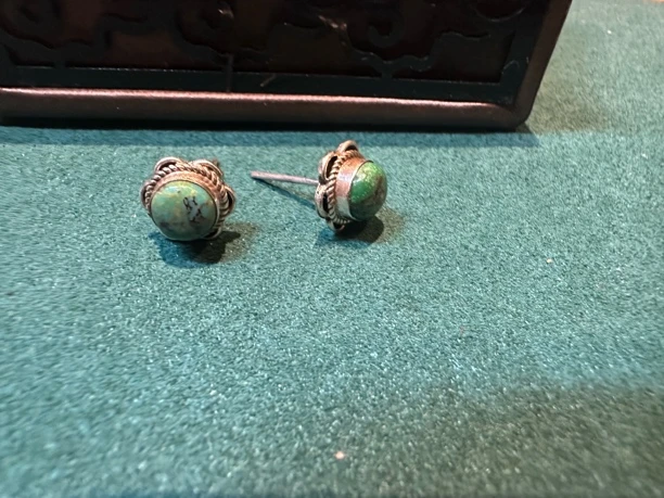 925银耳饰 纯手工制作松松银饰耳钉15