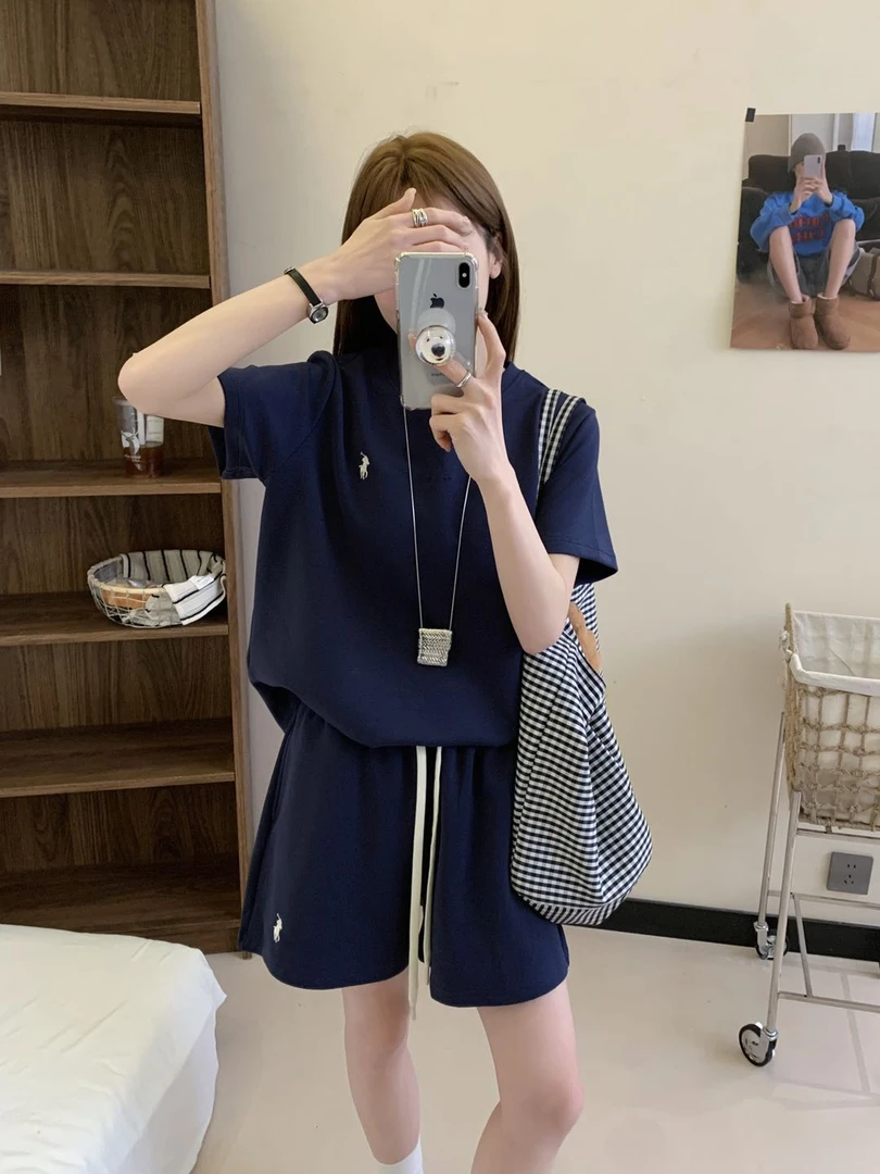 小刺绣女款果冻套装运动时尚休闲夏季宽松719