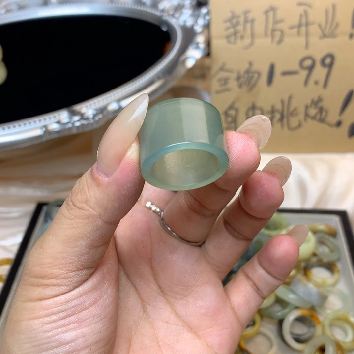 九***.合金蛇纹石玉戒指