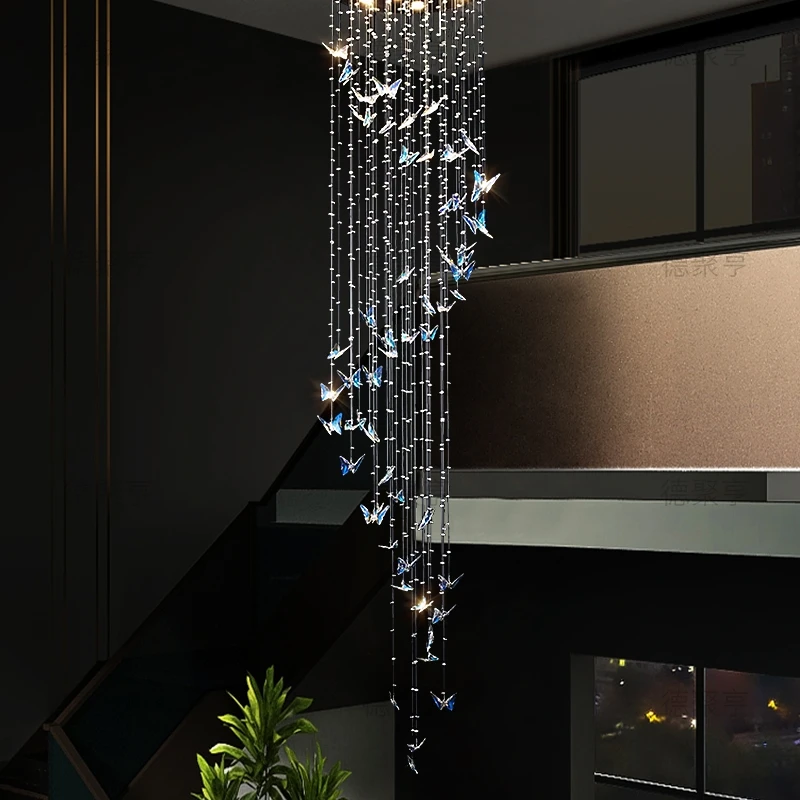 德聚亨源头工厂直销高端进口K9水晶轻奢水晶客厅别墅挑空装饰灯
