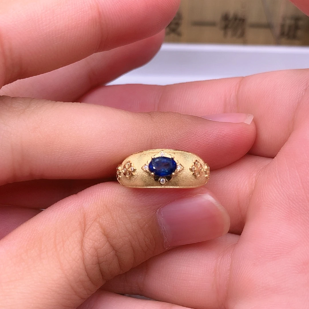 蓝宝石戒指银S925镶嵌