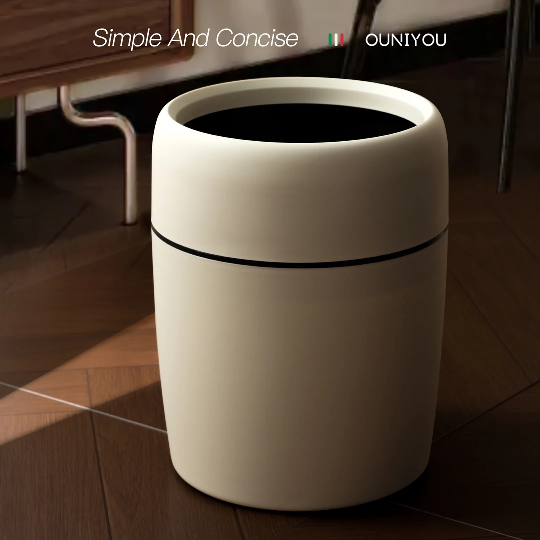 意式无盖垃圾桶办公室家用卫生间大容量客厅厨房卧室轻奢商用双层