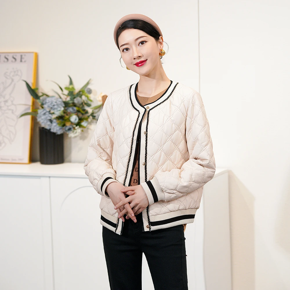 【秋季新款】高端法式轻奢名媛风小众百搭小香风棉服AQ3050衣长59