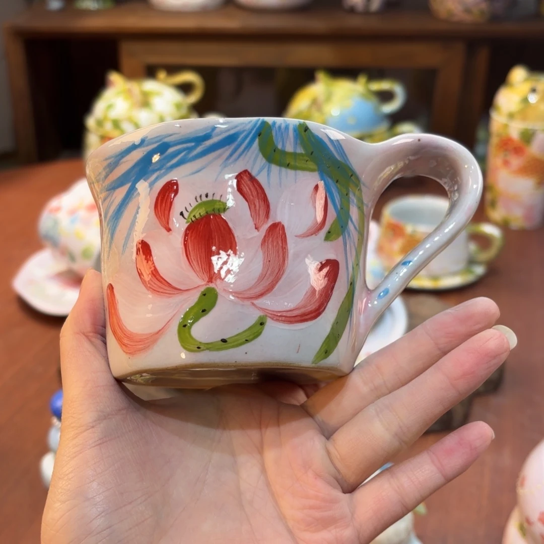 瓷片景德镇手绘高温釉下彩陶瓷茶具