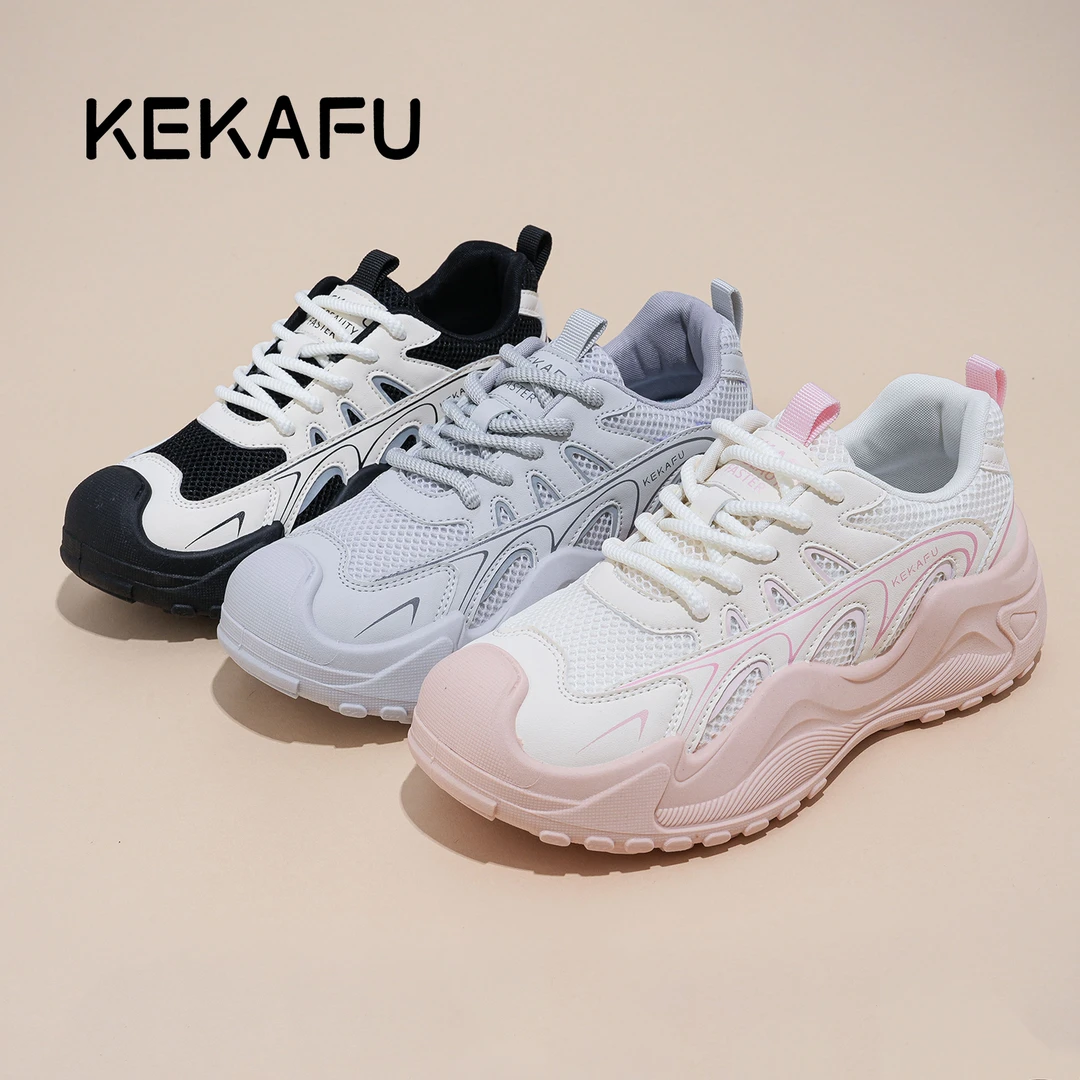 KEKAFU/珂卡芙2025夏季新款【增高4cm】舒适网面时尚女阿甘德训鞋