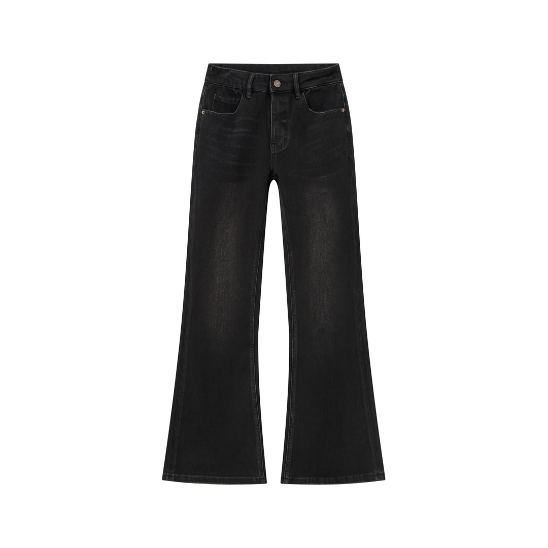 I 曜岩黑 I 维密系列 四面弹-超模修身直筒微辣牛仔裤8077A