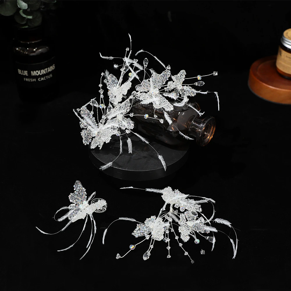 网红新娘头饰森系结婚公主高档甜美新娘婚饰简约白色