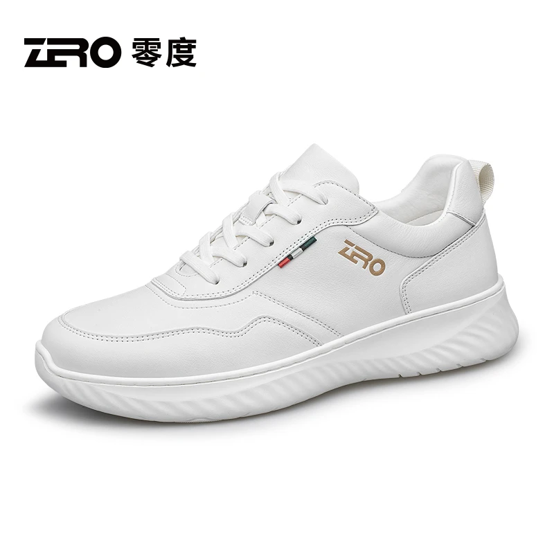 零度男鞋时尚小白鞋2025秋季新款舒适百搭真皮低帮运动户外休闲鞋