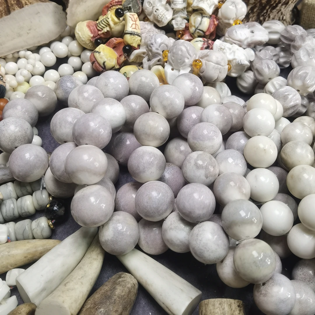 鹿角手串紫雪原色原生态无漂白根雕