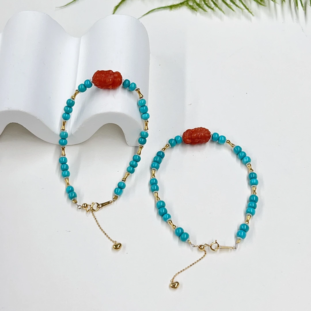 【 小宝珠宝】13 S47119-绿松DIY手链-多样性发一件-4mm