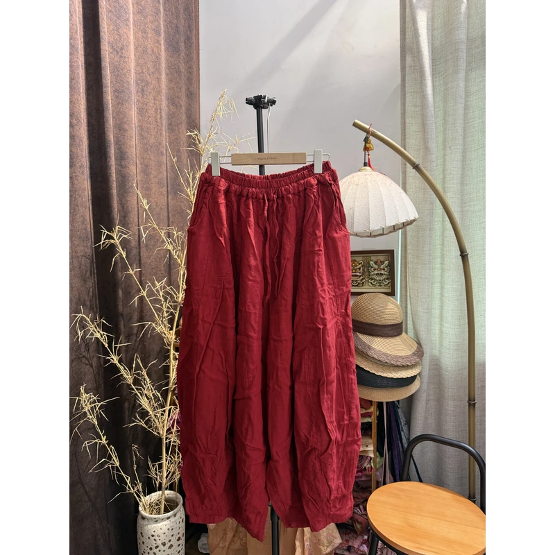 升级加长南瓜裤 砂洗亚麻加宽20片南瓜裤 长99-100