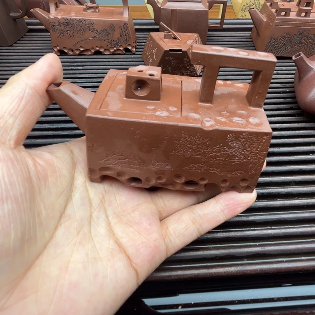 茶壶紫泥奋***生紫泥全手工80c c