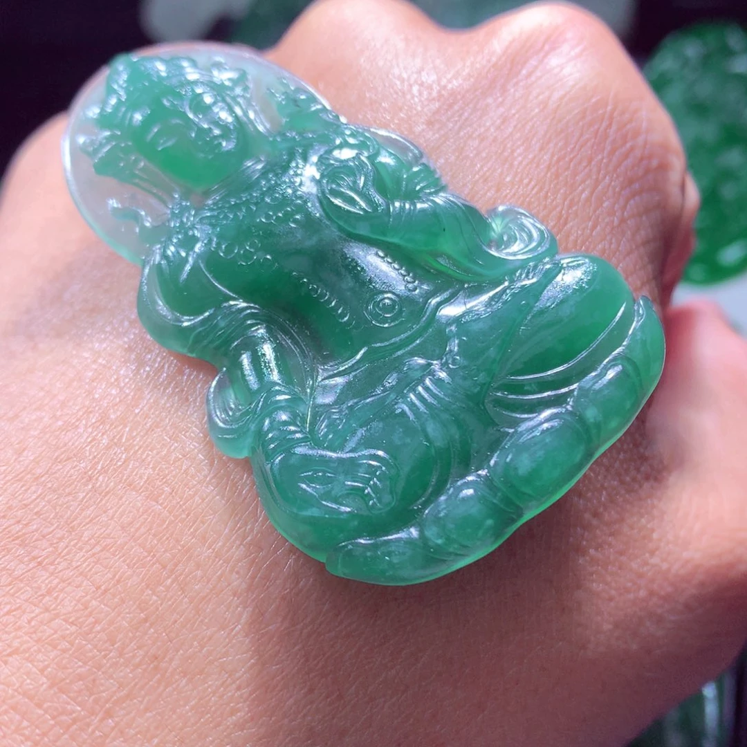 定制翡翠未镶嵌天然翡翠A货毛货挂件