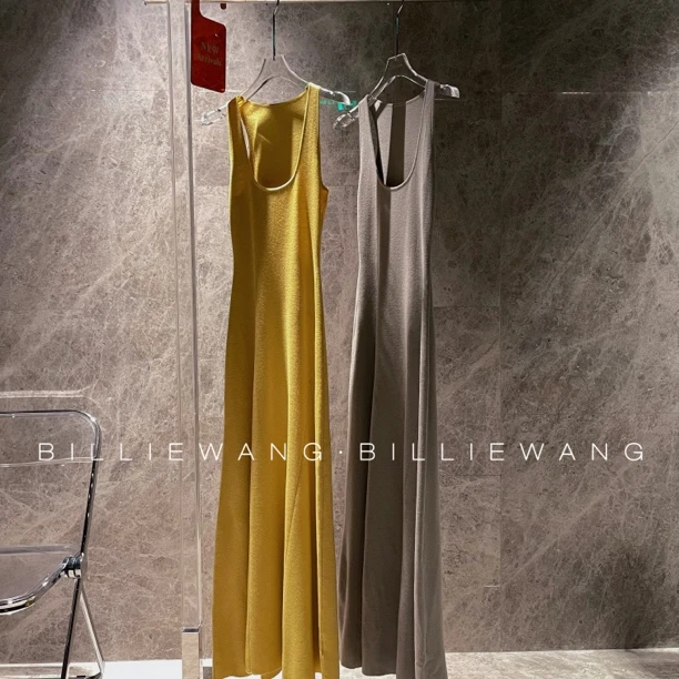 BW独立设计师高定系列｜法式U型领针织背心长裙