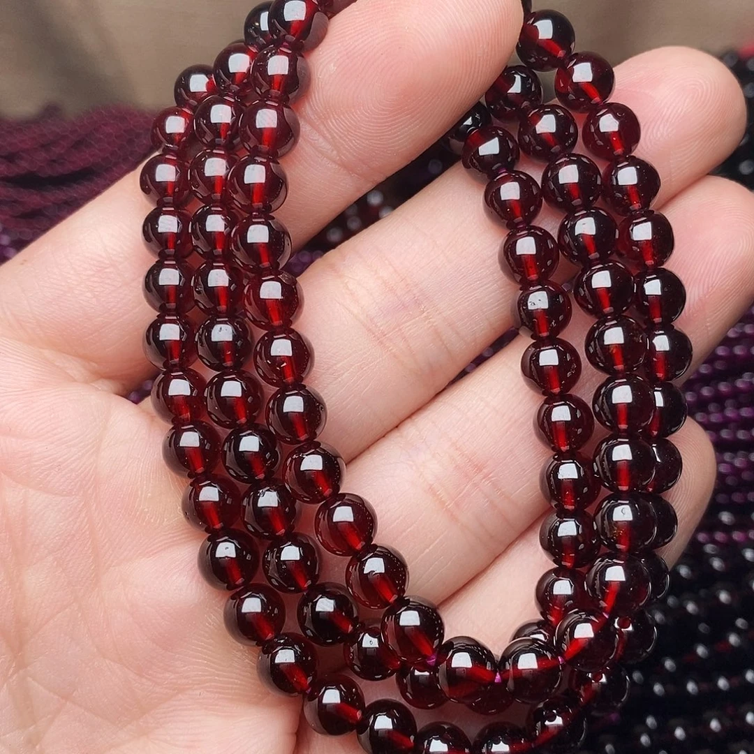 用***2石榴石手链未镶嵌卡6酒红高品