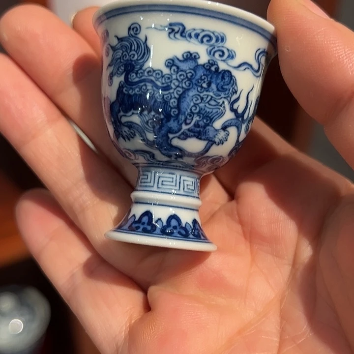 ?**寶钟家窑孤品狮子杯杯