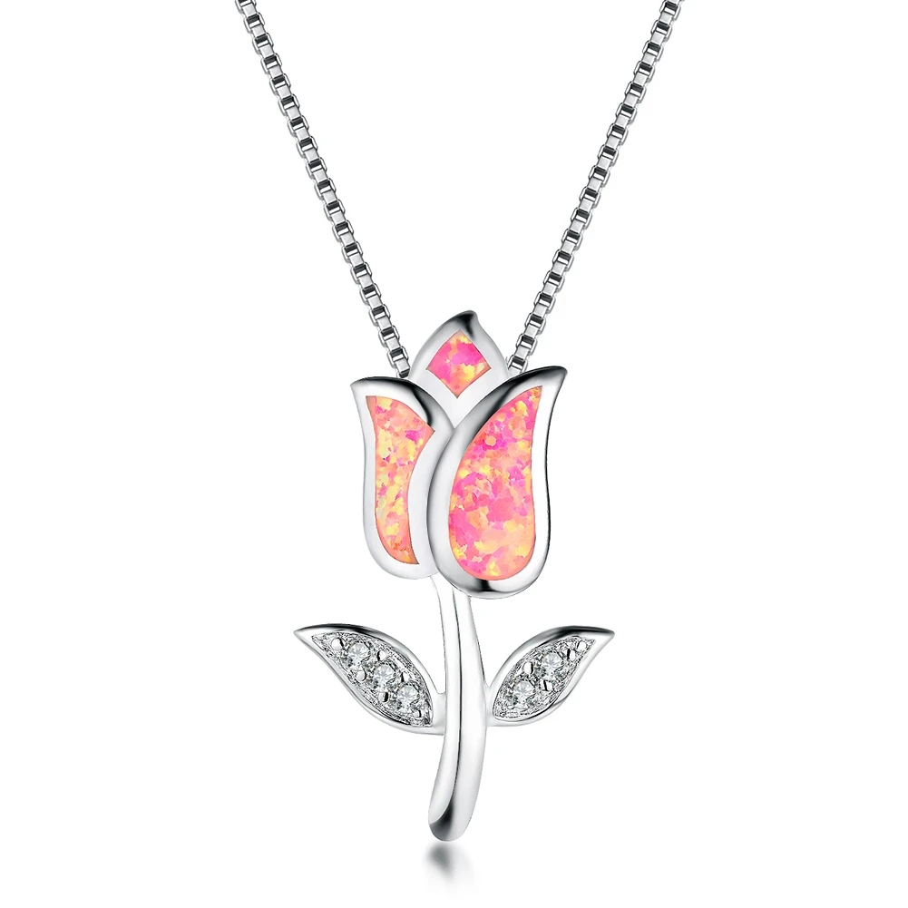 9727【原创opal系列·巴黎玫瑰】设计师款澳宝女士项链