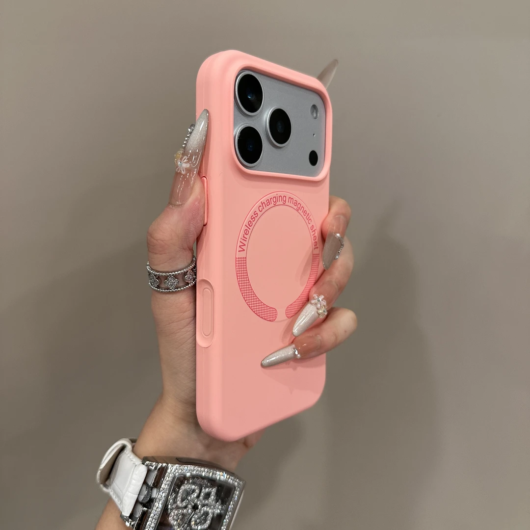 适用苹果17/17promax磁吸手机壳16pro磨砂15plus高级14/13/12